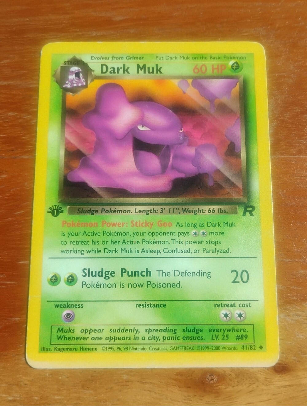 LP WOTC 2000 1st Edition Dark Muk 41/82 Team Rocket Set Pokemon Card